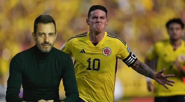 James Rodríguez con la camiseta del Sao Paulo, al lado Pablo Giralt. FOTO: Marca