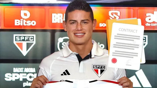 James Rodríguez con la camiseta del Sao Paulo de Brasil. FOTO: