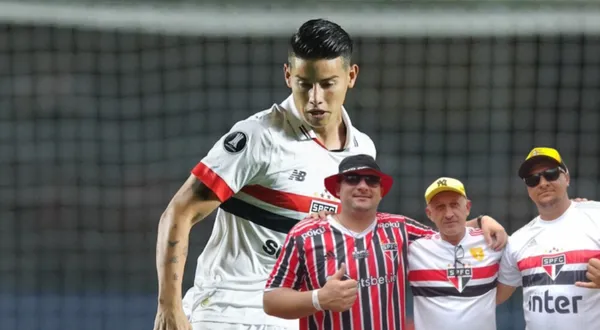 James Rodríguez con la camiseta del Sao Paulo. FOTO: Noticias Caracol