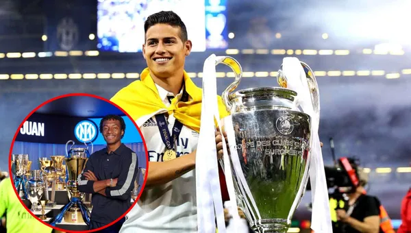 James Rodríguez con la Copa de la Champions League - Fotos: Pulzo y El Deportivo