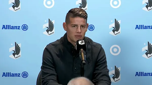 James Rodríguez durante la rueda de prensa en Minnesota United - Captura de pantalla