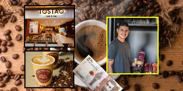 James Rodríguez en Colombia le compite de frente con el café a empresas como Tostado Café y Pan.