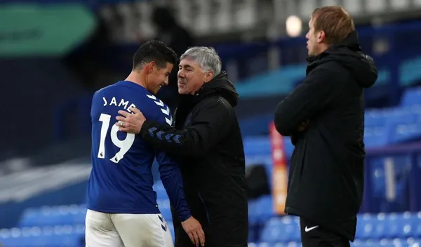 James Rodríguez es uno de los jugadores preferidos de Carlo Acelotti y podrá vender a este jugador con tal que siga siendo una gran estrella del Everton