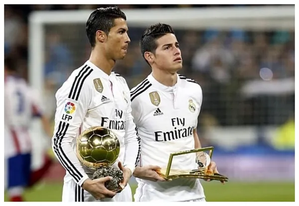 James Rodríguez está en el top 5 de jugadores con más seguidores en redes sociales, liderando Cristiano Ronaldo