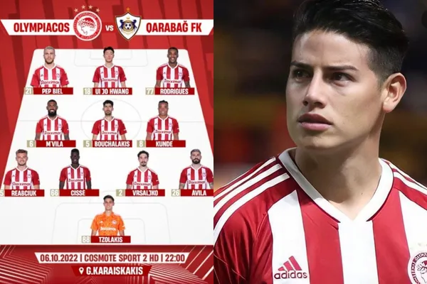 James Rodríguez está cerca de volver a las canchas con el Olympiacos y a un compañero eso no le sería tan positivo para poder ver minutos.