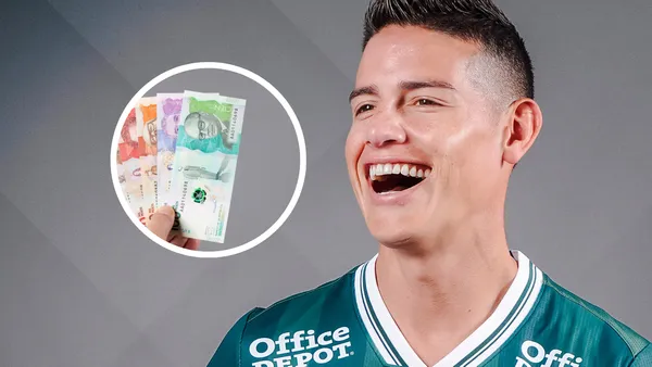 James Rodríguez estrena "playera" como dicen en México y aquí te contamos todos los detalles Foto: Club León y Bloomberg