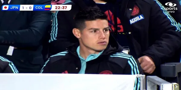 James Rodríguez no estuvo ni siquiera como suplente contra la Selección Japón.