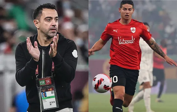 James Rodríguez estuvo presente en el partido del Al-Rayyan SC contra el Al-Sadd SC, en la final de la Copa Emir de Qatar.