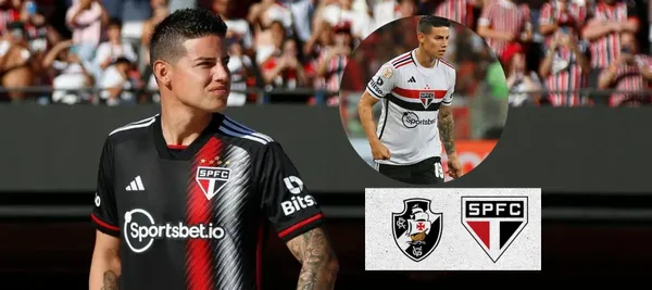 James Rodríguez fue titular en el partido de Sao Paulo ante Vasco da Gama en Brasil