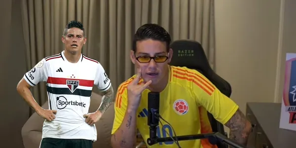 James Rodríguez haciendo un live