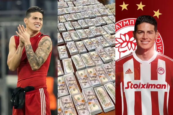 James Rodríguez ahora juega en el Olympiacos de Grecia y tuvo que hacerse una rebaja de sueldo considerable.