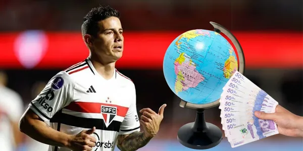 James Rodríguez jugando con el Sao Paulo de Brasil