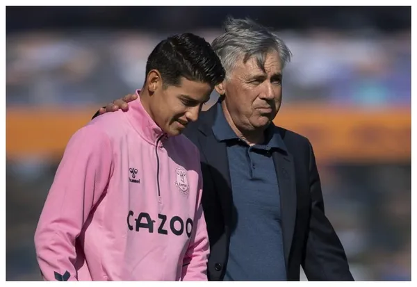 James Rodríguez no jugó en Everton por molestias físicas y Carlo Ancelotti reveló la gravedad de las mismas.