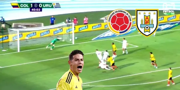James Rodríguez le anotó un golazo a Uruguay.