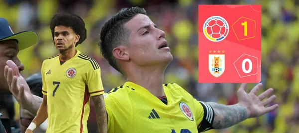 James Rodríguez le está dando la victoria parcial a Colombia ante Uruguay