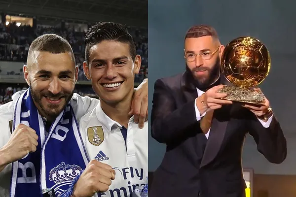 James Rodríguez le mandó un merecido mensaje a Karim Benzema por la obtención del Balón de Oro 2022.