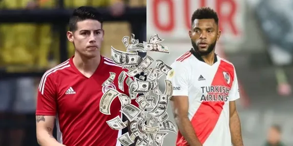 James Rodríguez le pediría un sueldazo a River Plate, tres veces más que lo que gana Miguel Ángel Borja.