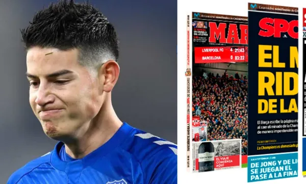 James Rodríguez no llegó a jugar en el último cotejo del Everton y la prensa inglesa fue despiadada con él