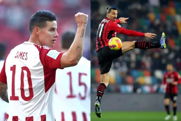 James Rodríguez marcó un golazo con el Olympiacos de Grecia.