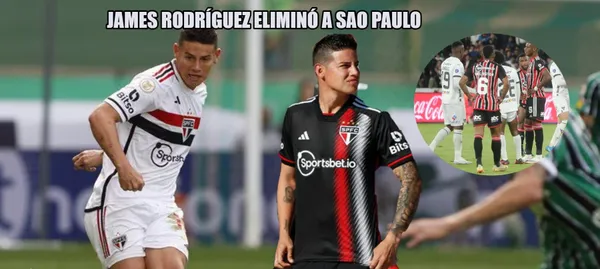 James Rodríguez pasó de ser el héroe a villano en Sao Paulo de Brasil en Copa Sudamericana