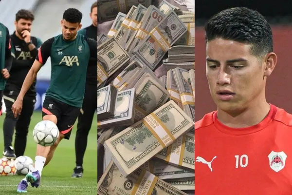 James Rodríguez pese a que ya casi ni juega tiene un sueldo bastante alto en comparación a Luis Díaz.