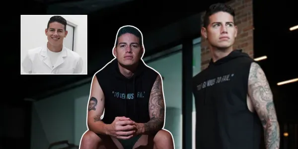 James Rodríguez posando con su nuevo negocio