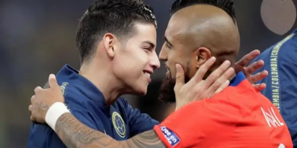 James Rodríguez se reunió y hasta intercambió camisetas con Arturo Vidal y mira dónde terminó su camiseta