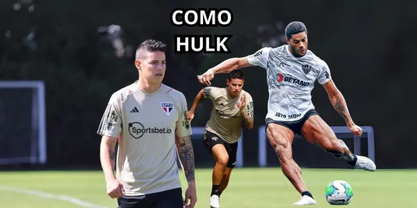 James Rodríguez sorprende con una imagen al estilo Hulk en el Sao Paulo de Brasil.