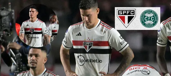 James Rodríguez tuvo minutos en la victoria de Sao Paulo ante Coritiba, pero tuvo mala fortuna