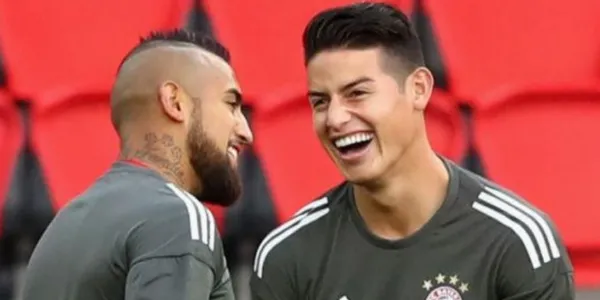 James Rodríguez y Arturo Vidal recordaron su paso por el Bayern Múnich y como viejos conocidos se reunieron luego del partido ¿Qué hicieron?