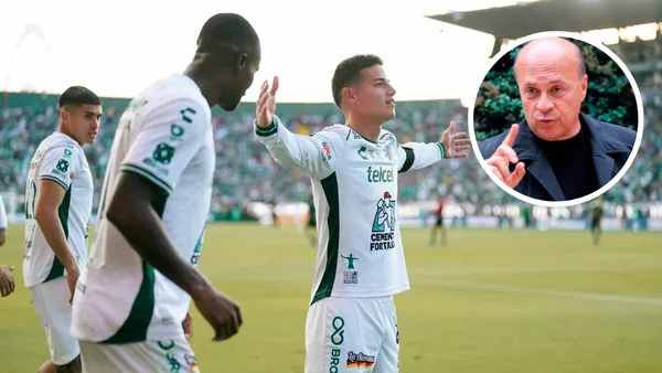 James Rodríguez y Carlos Antonio Vélez Foto: Club León y RCN