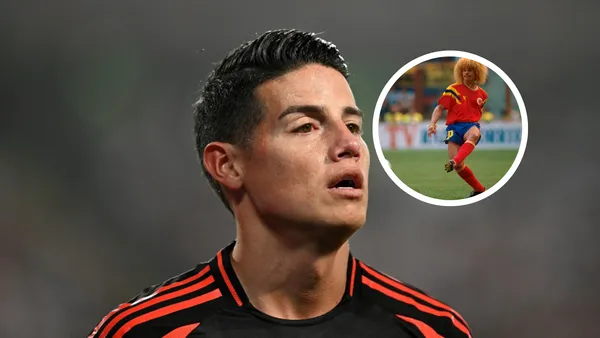 James Rodríguez y Carlos Valderrama Foto: FIFA y AFP