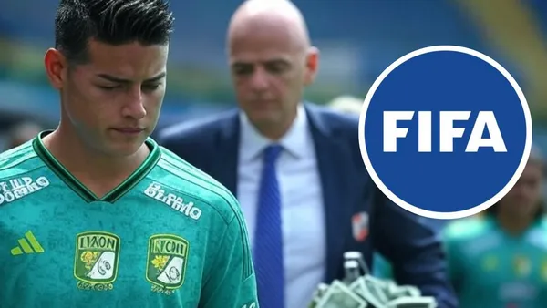 James Rodríguez y Gianni Infantino Foto: Imagen creada con Grox y FIFA