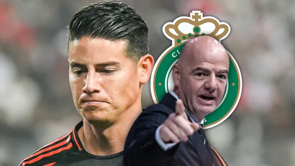 James Rodríguez y Gianni Infantino Foto: James Rodríguez, Escudoteca y FIFA