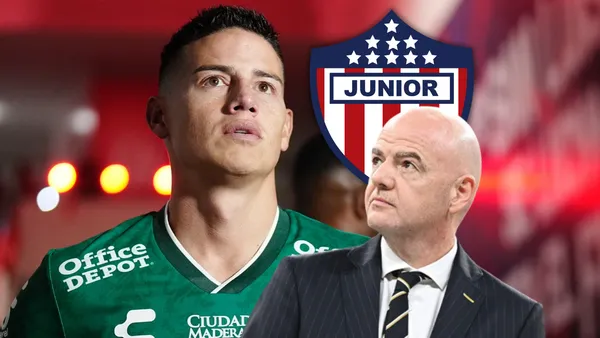 James Rodríguez y Gianni Infantino Foto: Redes de James Rodríguez, Escudoteca y FIFA