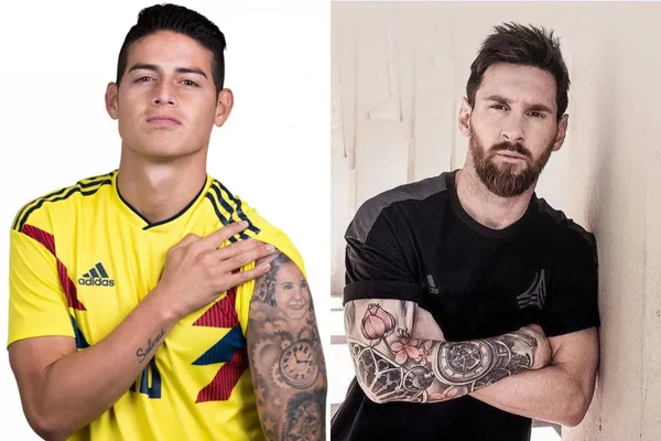James Rodríguez y Lionel Messi se caracterizan por tener tatuajes que representan motivos especiales para ellos.