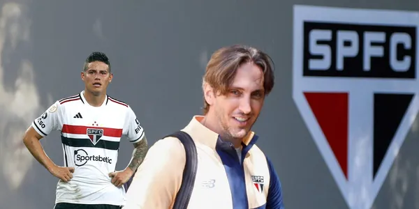 James Rodríguez y Luis Zubeldía en el Sao Paulo