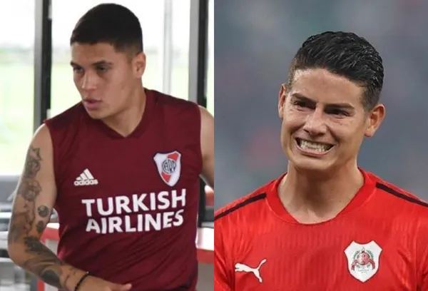 James se dejó ver en las redes sociales entrenando como lo hace Juan Fernando Quintero.