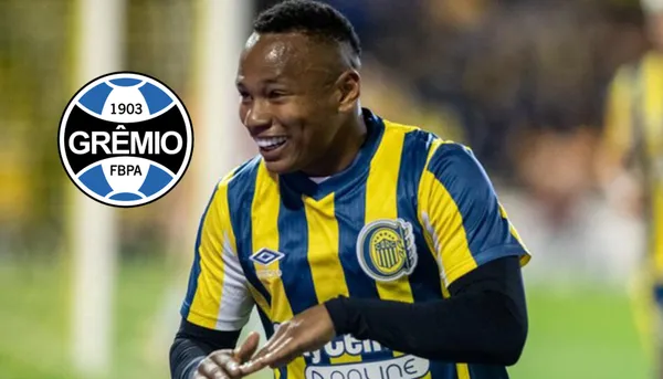 Jaminton Campaz con la camiseta de Rosario Central.