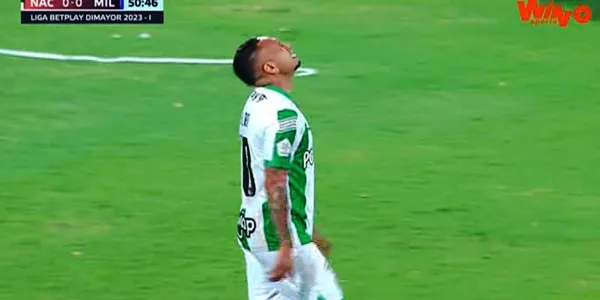 Jarlan Barrera criticado en Atlético Nacional contra Millonarios FC.