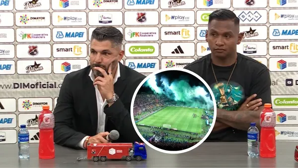 Javier Gandolfi y Alfredo Morelos dejaron las siguientes reflexiones en rueda de prensa Foto: Captura de DIMAYOR y Win Sports