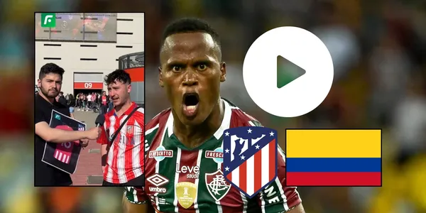 Jhon Arias celebrando un gol con el Fluminense de Brasil