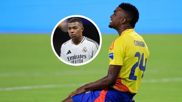 Jhon Córdoba y Kylian Mbappé Foto: Radioactiva y Goal