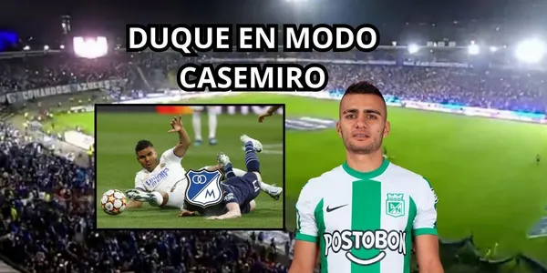 Jhon Duque jugándose la vida contra Millonarios FC.