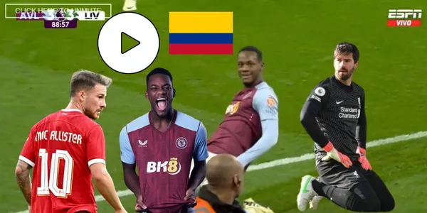 Jhon Jader Durán celebrando sus goles contra el Liverpool