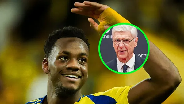 Jhon Jader Durán y Arsene Wenger Foto: Al Nassr y Wikipedia