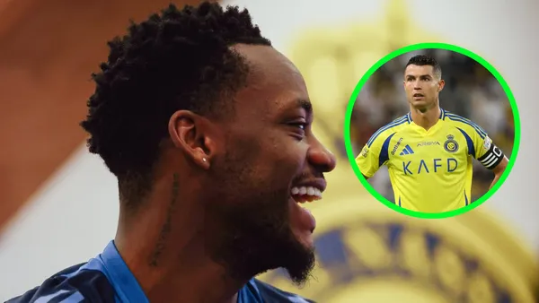 Jhon Jader Durán y Cristiano Ronaldo Foto: Al Nassr