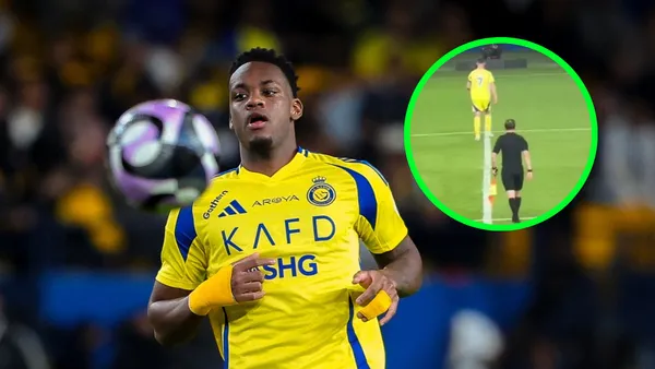 Jhon Jader Durán y Cristiano Ronaldo Foto: Al Nassr y Captura de X