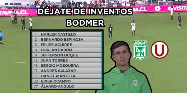 Jhon Jairo Bodmer con unos inventos que no le gustaron a los hinchas de Atlético Nacional.