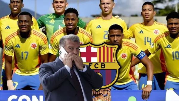 Joan Laporta y Selección Colombia Sub 20 Foto: FCF y FC Barcelona